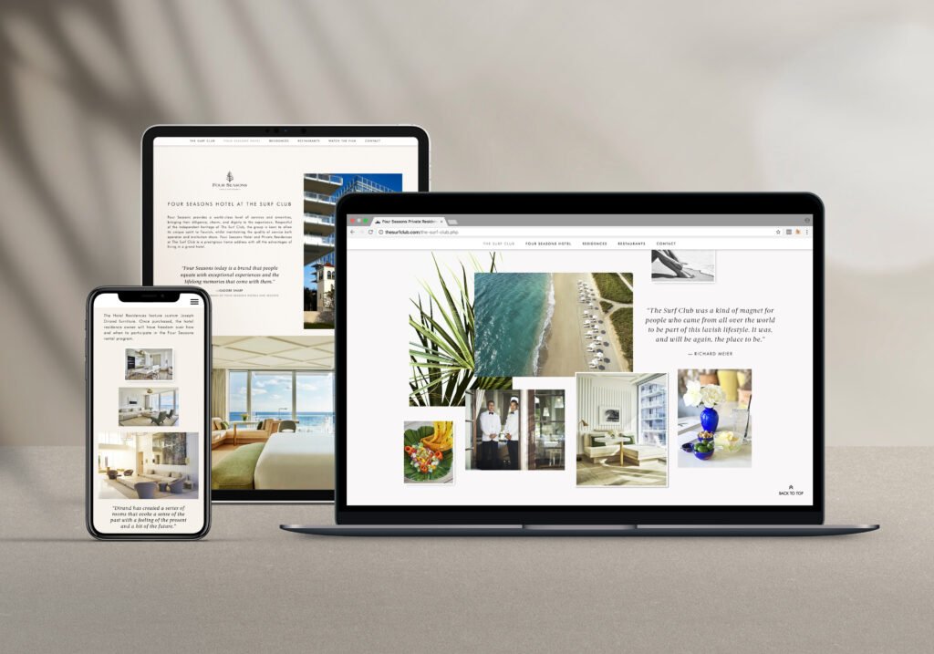 website on diferent devices
