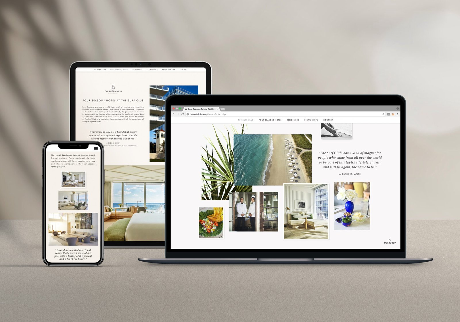 website on diferent devices